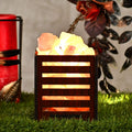 Himalayan Pink Salt Lamp — Natural Wooden Base