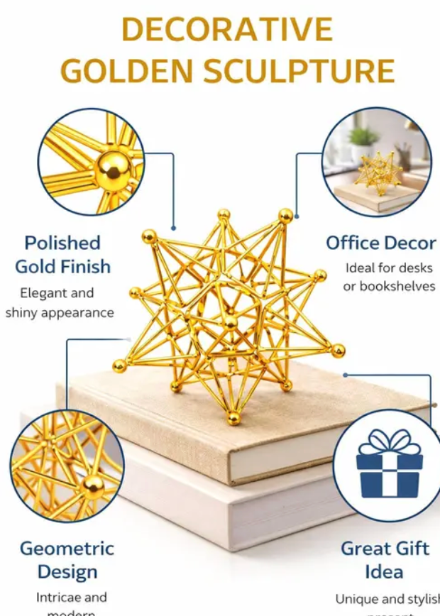 Golden Geometric Metal Showpiece