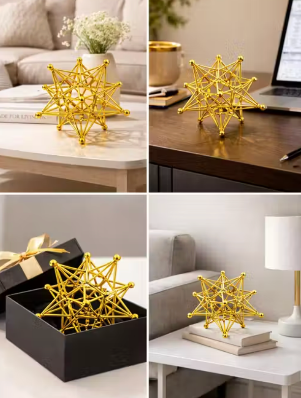 Golden Geometric Metal Showpiece