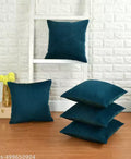 Velvet Quilted Cushion Covers — Forest Green, Set of 5