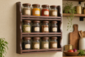 Wooden Spice Rack — Wall-Mounted (12 Jars)