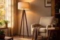 Modern Tripod Floor Lamp — Linen Shade